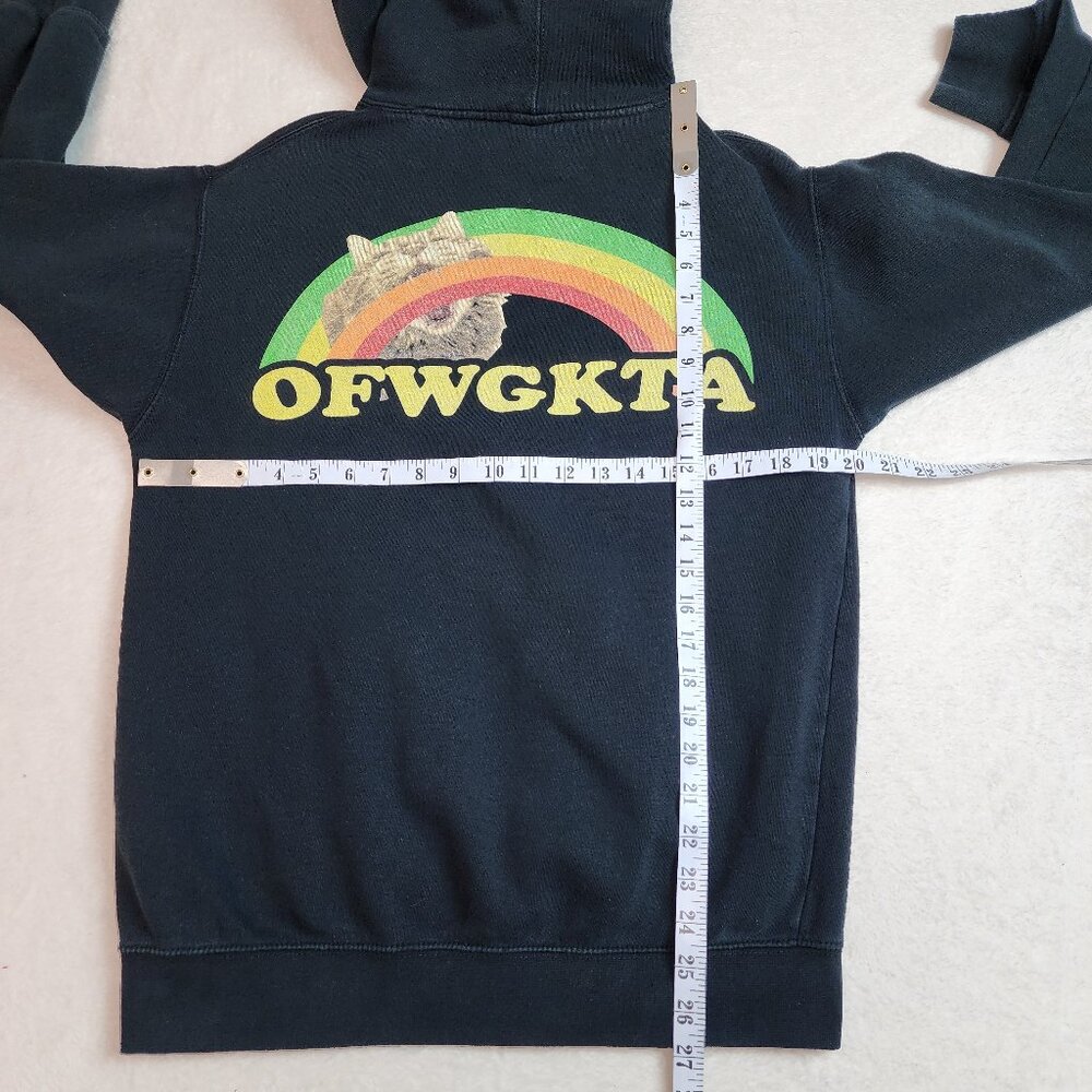 OFWGTKA Odd Future Wolf Gang Cat Rainbow Streetwear Graphic Hoodie Mens Small - Picture 8 of 9